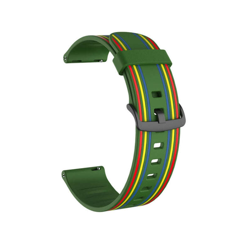 20mm For Huami Amazfit GTS / Samsung Galaxy Watch Active 2 / Huawei Watch GT2 42MM Striped Silico...