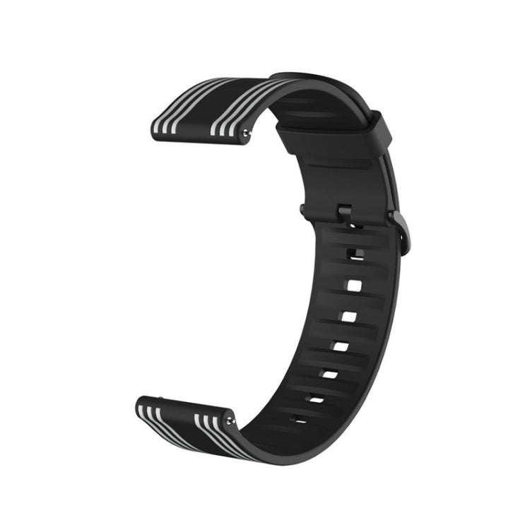 20mm For Huami Amazfit GTS / Samsung Galaxy Watch Active 2 / Huawei Watch GT2 42MM Striped Silico...