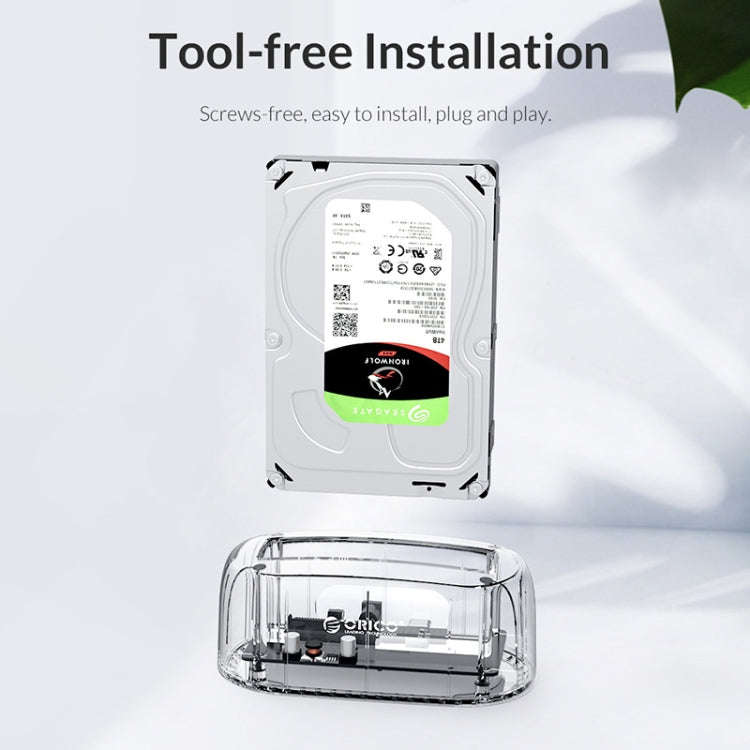 ORICO 6139C3-G2 3.5 inch Transparent USB3.1 Gen2 Type-C Hard Drive Dock