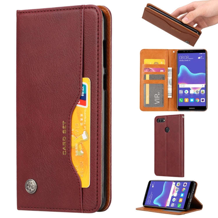 Knead Skin Texture Horizontal Flip Leather Case for Huawei Y9(2018) / Enjoy 8 Plus, with Photo Fr...
