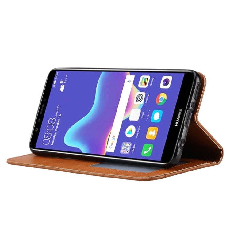Knead Skin Texture Horizontal Flip Leather Case for Huawei Y9(2018) / Enjoy 8 Plus, with Photo Fr...