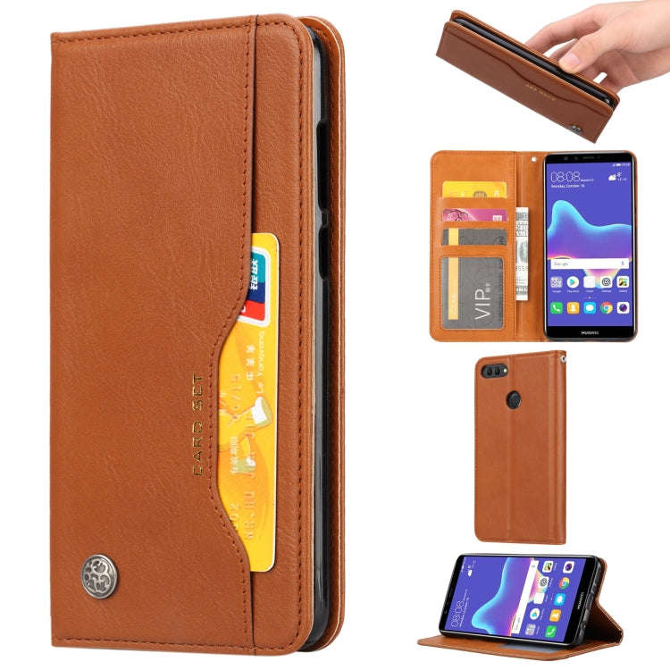 Knead Skin Texture Horizontal Flip Leather Case for Huawei Y9(2018) / Enjoy 8 Plus, with Photo Fr...
