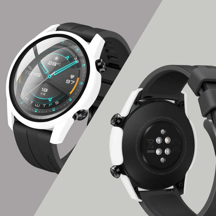 For Huawei watch GT2 46MM oil-injected PC Shell +9H Tempered Glass Film Integrated Protective She...