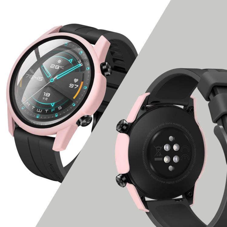 For Huawei watch GT2 46MM oil-injected PC Shell +9H Tempered Glass Film Integrated Protective She...