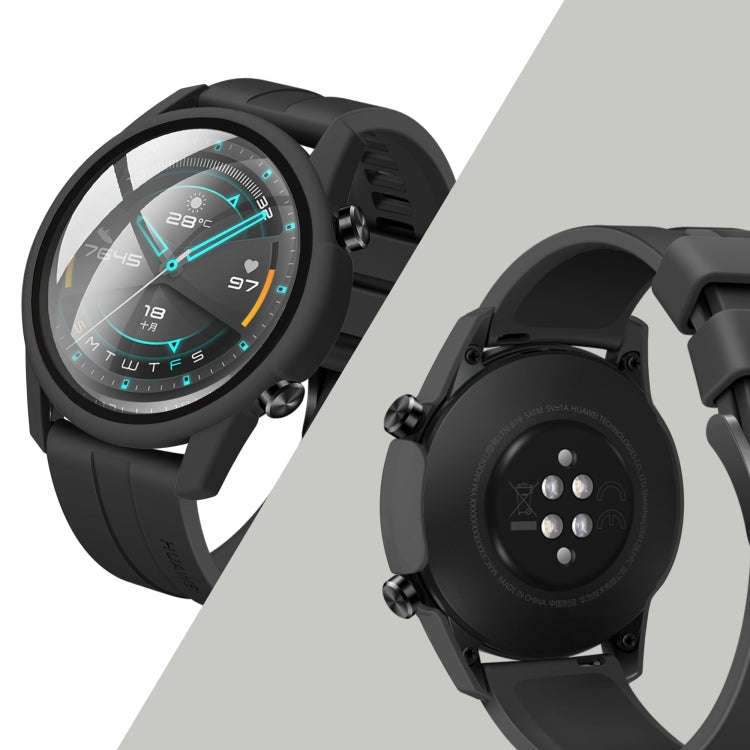 For Huawei watch GT2 46MM oil-injected PC Shell +9H Tempered Glass Film Integrated Protective She...