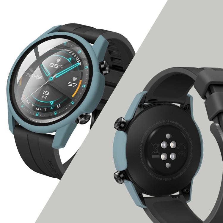 For Huawei watch GT2 46MM oil-injected PC Shell +9H Tempered Glass Film Integrated Protective She...