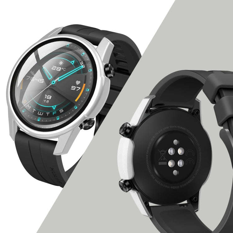 For Huawei watch GT2 46MM oil-injected PC Shell +9H Tempered Glass Film Integrated Protective She...