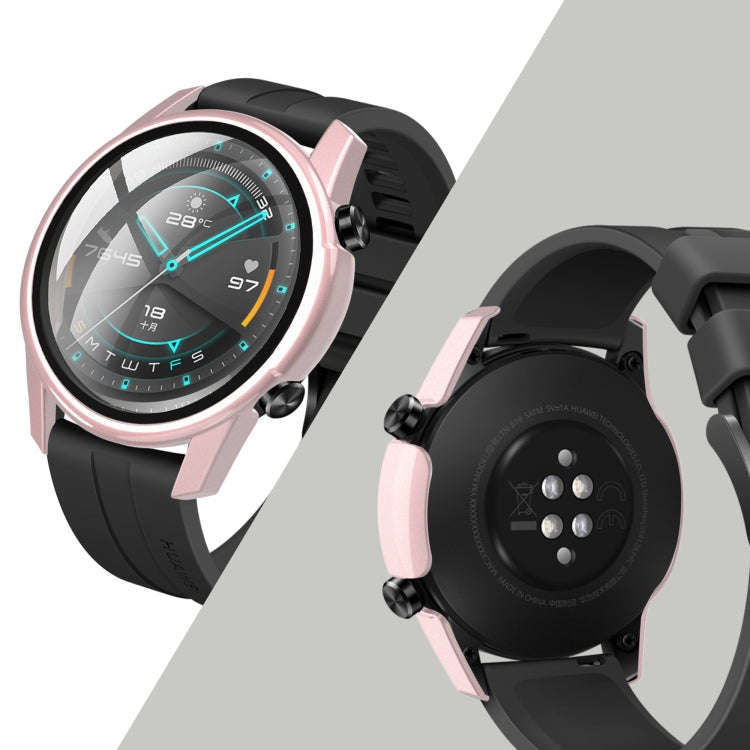 For Huawei watch GT2 46MM oil-injected PC Shell +9H Tempered Glass Film Integrated Protective She...