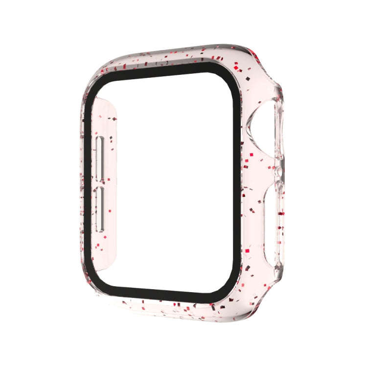 For Apple Watch Series 6 & SE & 5 & 4 44mm Glitter Powder PC + Tempered Glass Screen Film Integra...