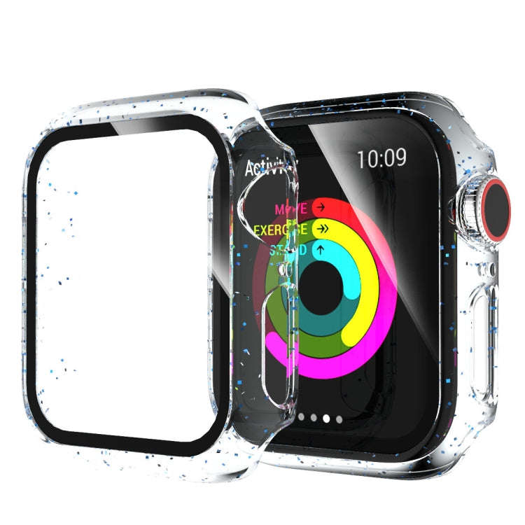 For Apple Watch Series 6 & SE & 5 & 4 44mm Glitter Powder PC + Tempered Glass Screen Film Integra...