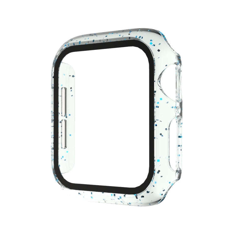 For Apple Watch Series 6 & SE & 5 & 4 44mm Glitter Powder PC + Tempered Glass Screen Film Integra...