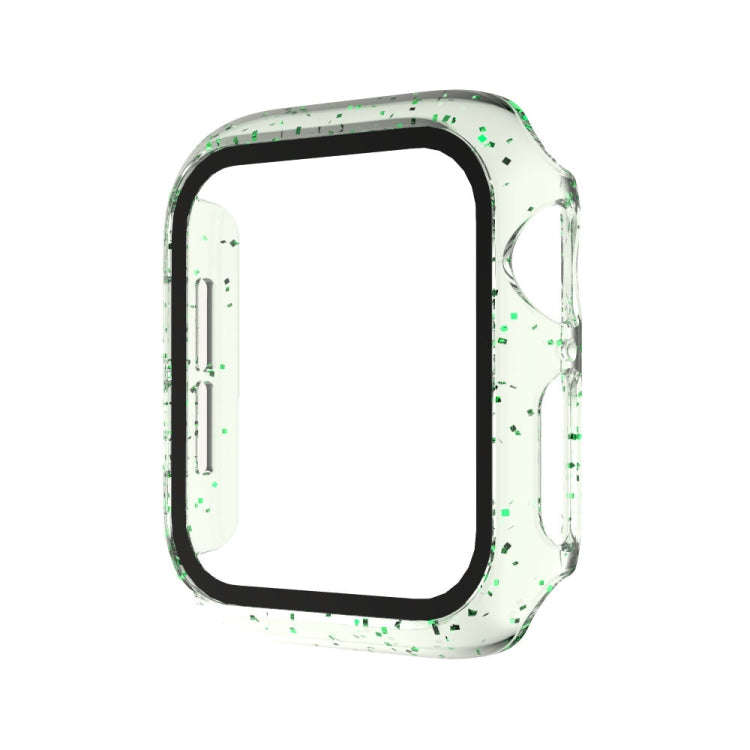 For Apple Watch Series 6 & SE & 5 & 4 44mm Glitter Powder PC + Tempered Glass Screen Film Integra...