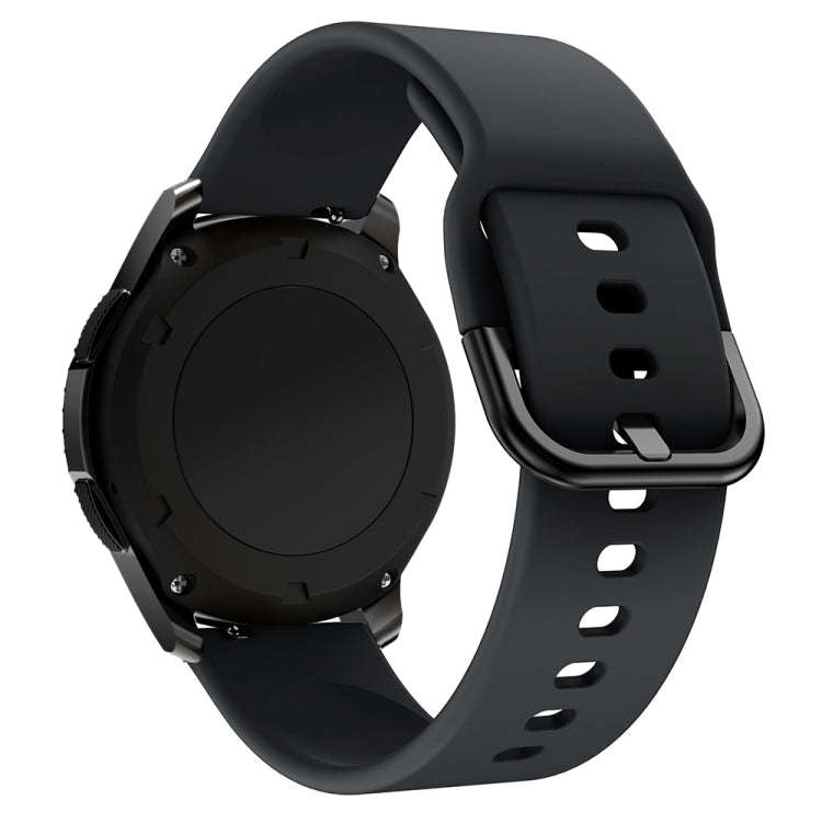 22mm For Huawei Watch GT2e/GT/GT2 46MM Color Buckle Silicone Watch Band (Black)