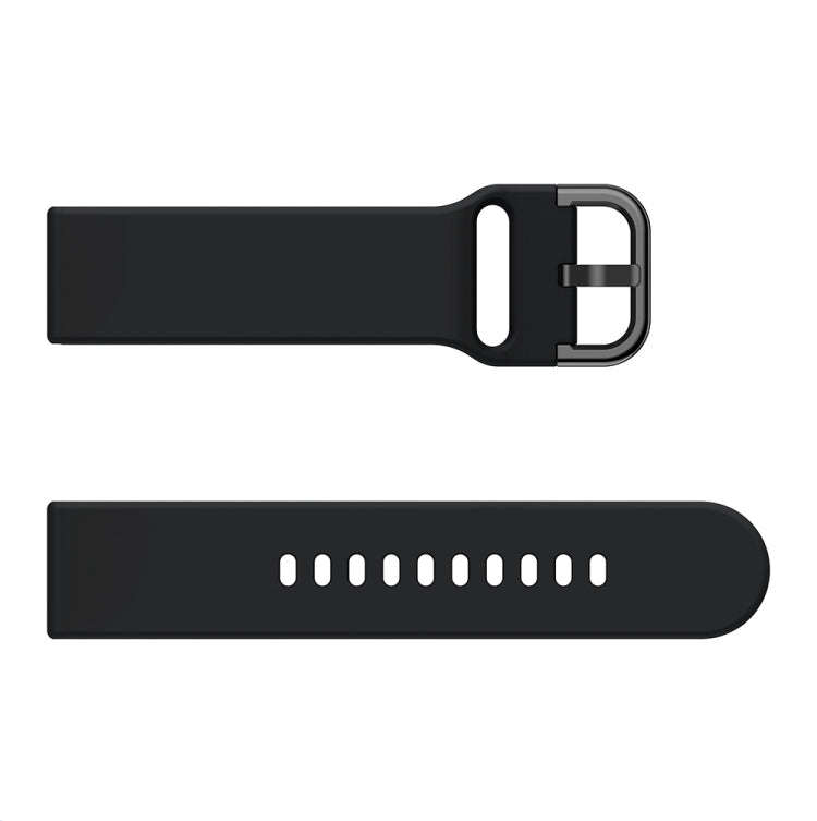 22mm For Huawei Watch GT2e/GT/GT2 46MM Color Buckle Silicone Watch Band (Black)