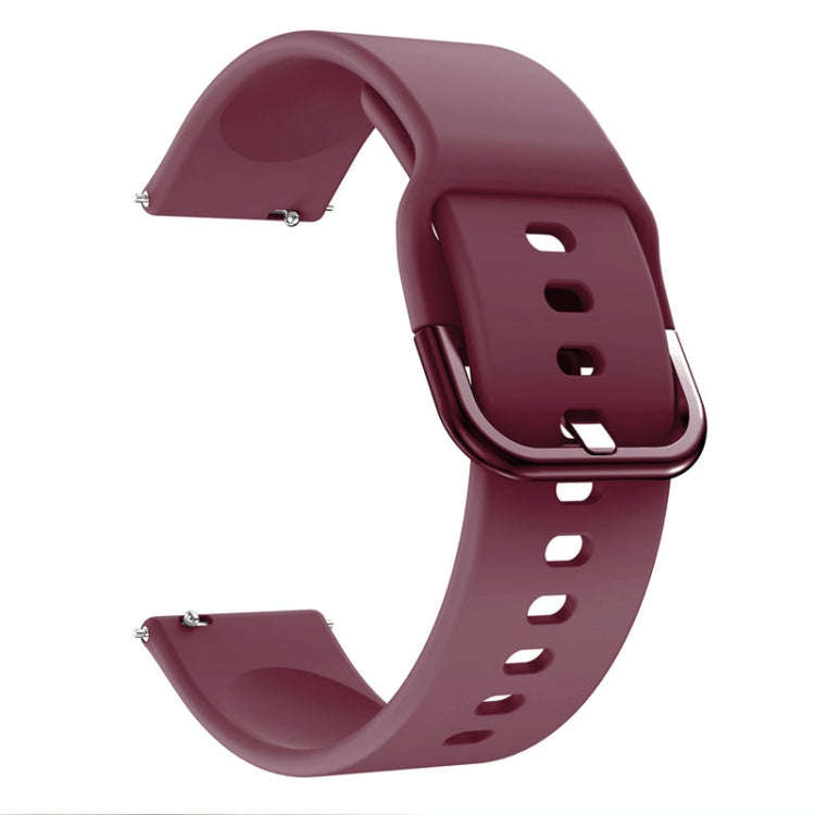 22mm For Huawei Watch GT2e/GT/GT2 46MM Color Buckle Silicone Watch Band (Wine Red)