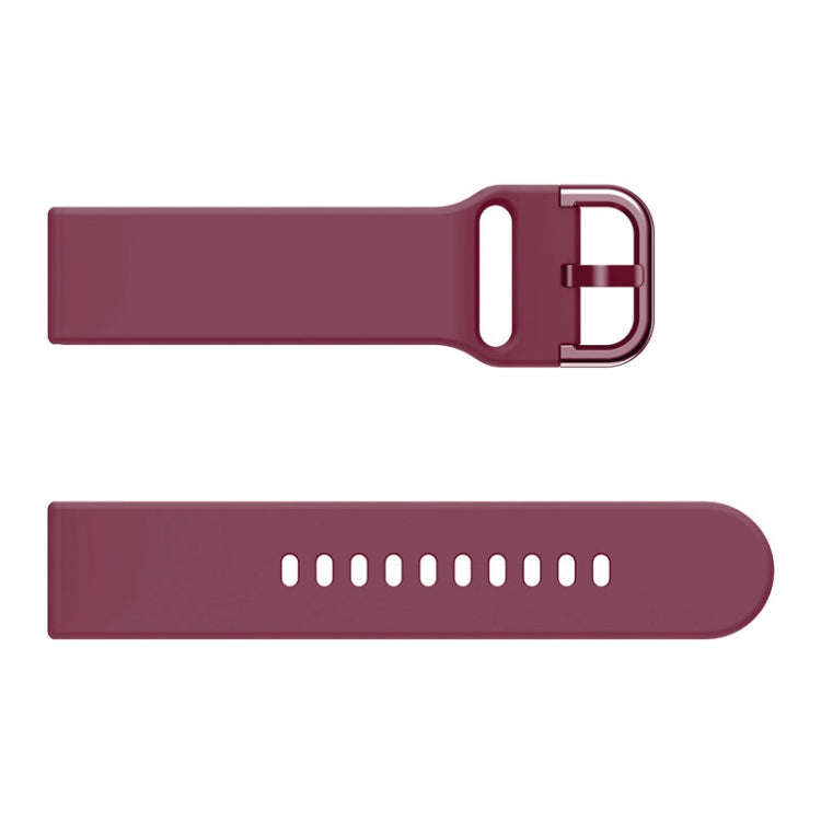22mm For Huawei Watch GT2e/GT/GT2 46MM Color Buckle Silicone Watch Band (Wine Red)