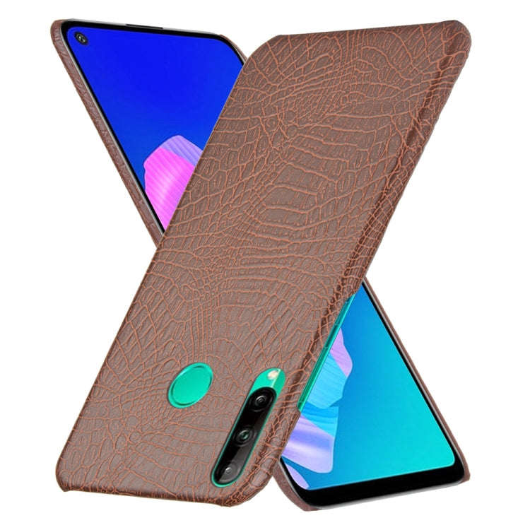 For Huawei Honor 9C Shockproof Crocodile Texture PC + PU Case(Brown)