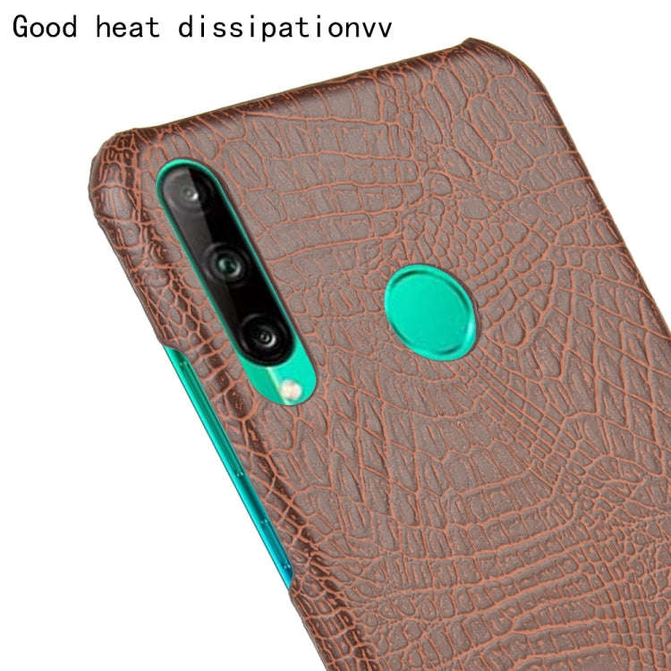 For Huawei Honor 9C Shockproof Crocodile Texture PC + PU Case(Brown)