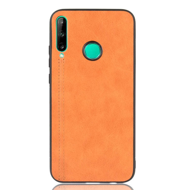 For Huawei Honor 9C Shockproof Sewing Cow Pattern Skin PC + PU + TPU Case(Orange)