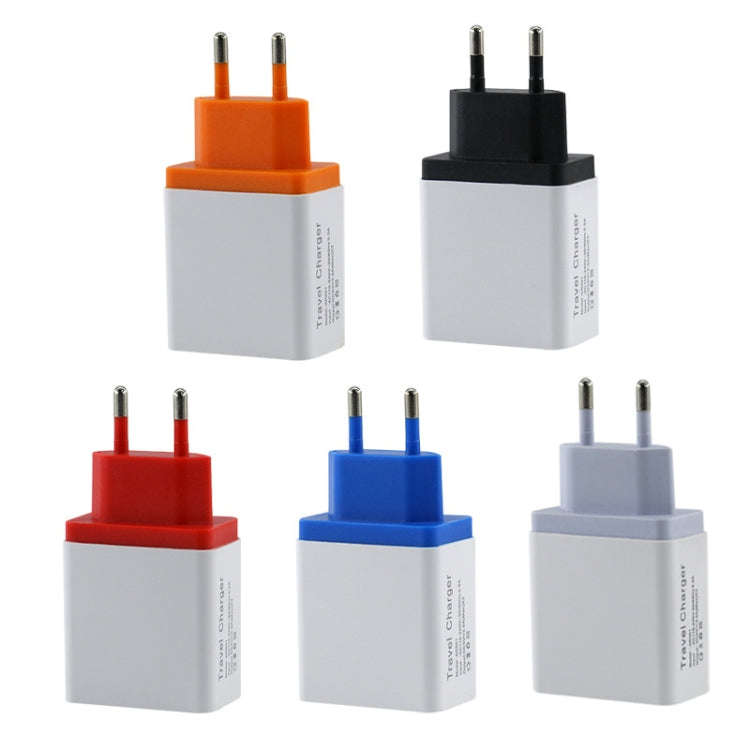 2A 3 USB PortsTravel Charger, EU Plug(Orange)