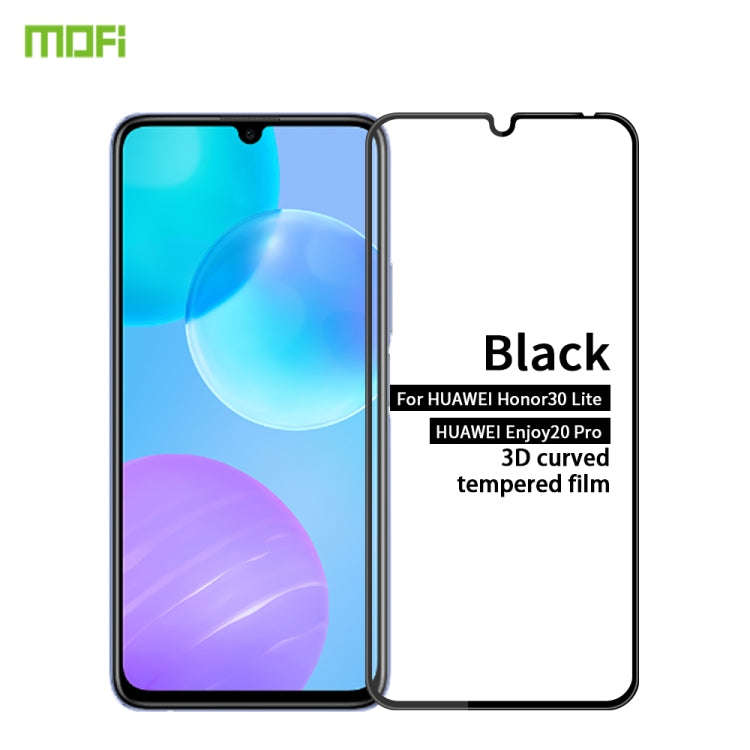 For Huawei Enjoy20 Pro/Honor30 Lite MOFI 9H 3D Explosion-proof Curved Screen Tempered Glass Film(...