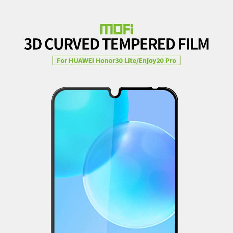 For Huawei Enjoy20 Pro/Honor30 Lite MOFI 9H 3D Explosion-proof Curved Screen Tempered Glass Film(...