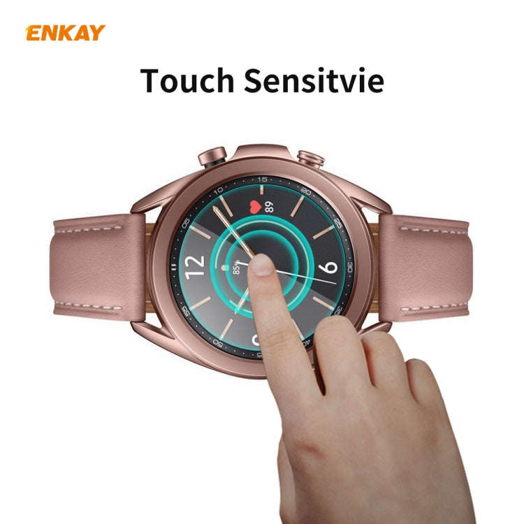 For Samsung Galaxy Watch 3 41mm 2 PCS ENKAY Hat-Prince 0.2mm 9H 2.15D Curved Edge Tempered Glass ...