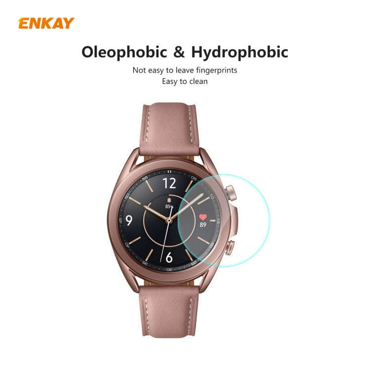 For Samsung Galaxy Watch 3 41mm 2 PCS ENKAY Hat-Prince 0.2mm 9H 2.15D Curved Edge Tempered Glass ...