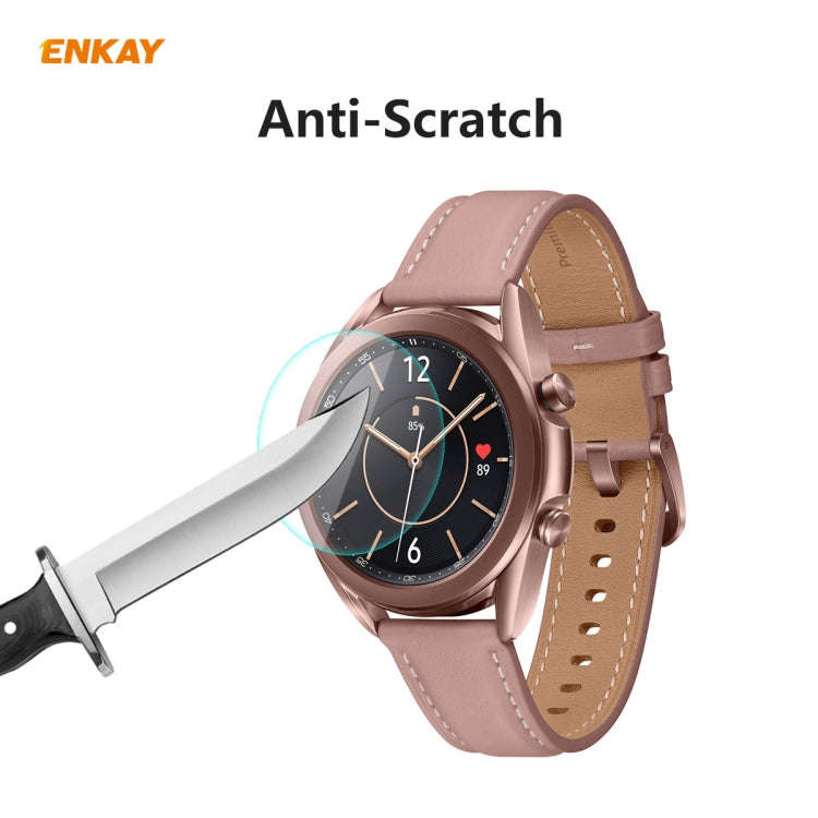 For Samsung Galaxy Watch 3 41mm 2 PCS ENKAY Hat-Prince 0.2mm 9H 2.15D Curved Edge Tempered Glass ...