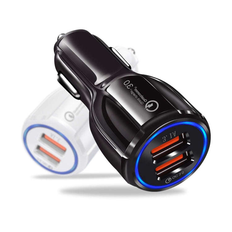 Qc3.0 Dual USB 6A Vehicle Fast Charger / Mobile Phone Tablet Fast Charging(White)