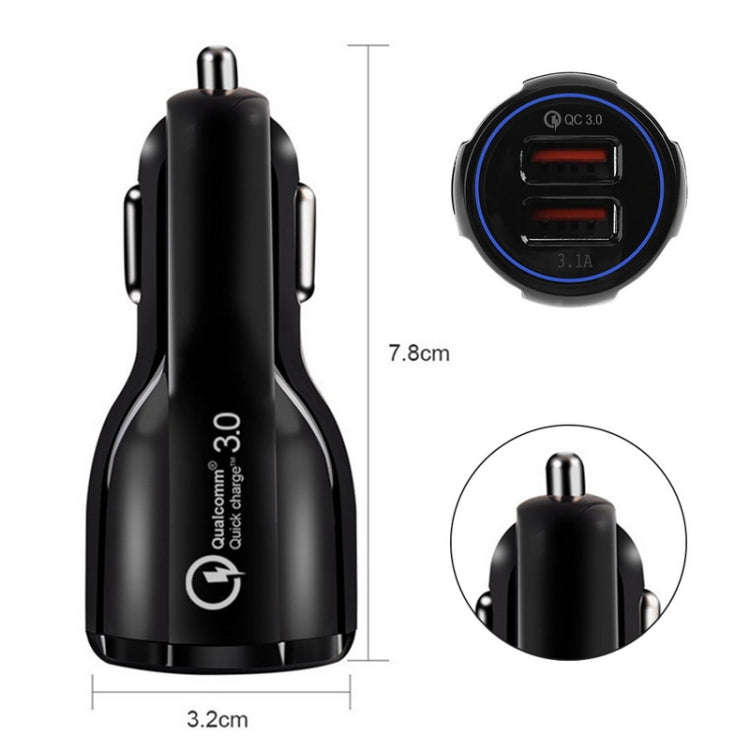 Qc3.0 Dual USB 6A Vehicle Fast Charger / Mobile Phone Tablet Fast Charging(White)