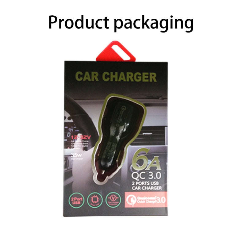 Qc3.0 Dual USB 6A Vehicle Fast Charger / Mobile Phone Tablet Fast Charging(White)