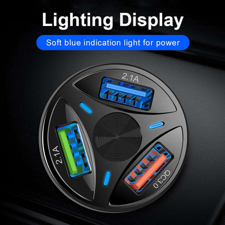 YSY-395KC QC3.0 3 USB 35W High Power Vehicle Charger / Mobile Phone Tablet Universal Vehicle Char...