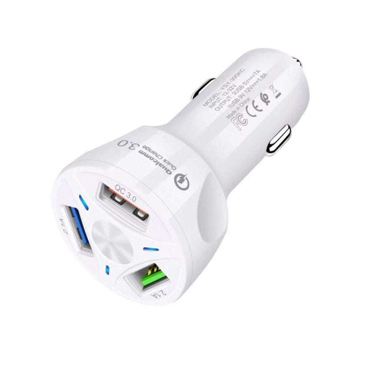 YSY-395KC QC3.0 3 USB 35W High Power Vehicle Charger / Mobile Phone Tablet Universal Vehicle Char...