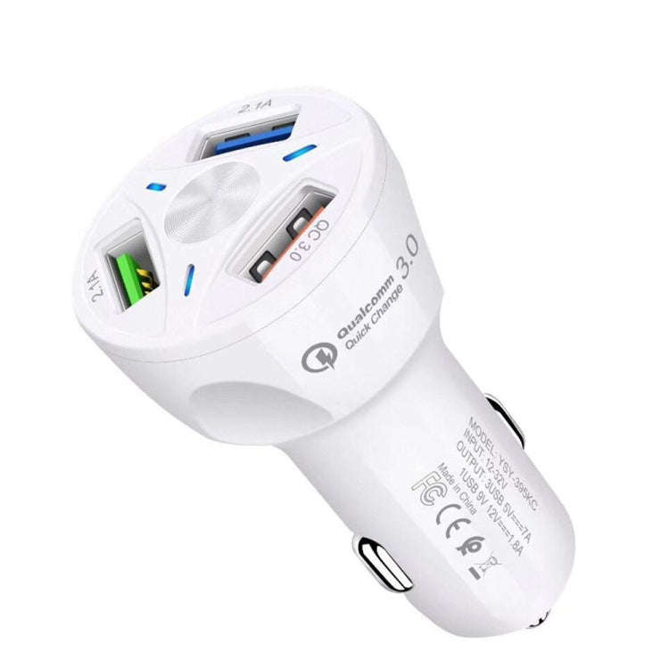 YSY-395KC QC3.0 3 USB 35W High Power Vehicle Charger / Mobile Phone Tablet Universal Vehicle Char...