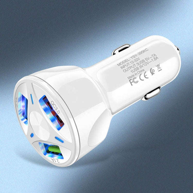 YSY-395KC QC3.0 3 USB 35W High Power Vehicle Charger / Mobile Phone Tablet Universal Vehicle Char...