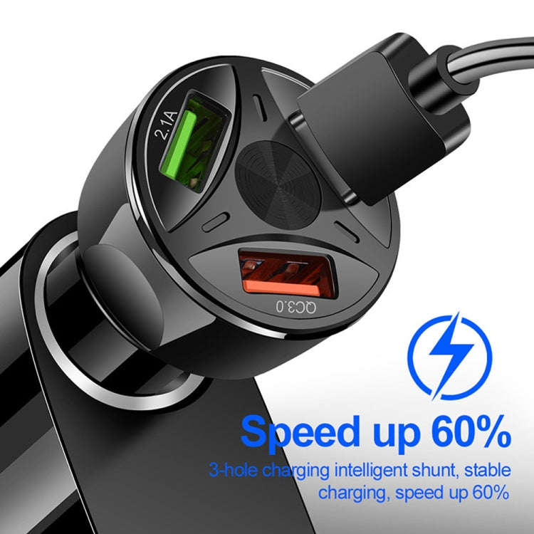 YSY-395KC QC3.0 3 USB 35W High Power Vehicle Charger / Mobile Phone Tablet Universal Vehicle Char...