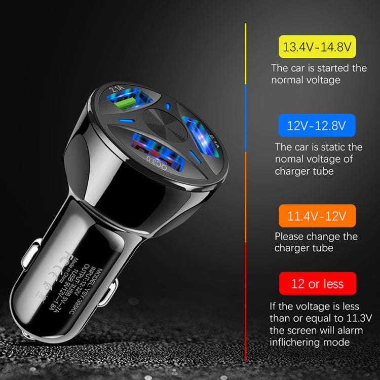 YSY-395KC QC3.0 3 USB 35W High Power Vehicle Charger / Mobile Phone Tablet Universal Vehicle Char...