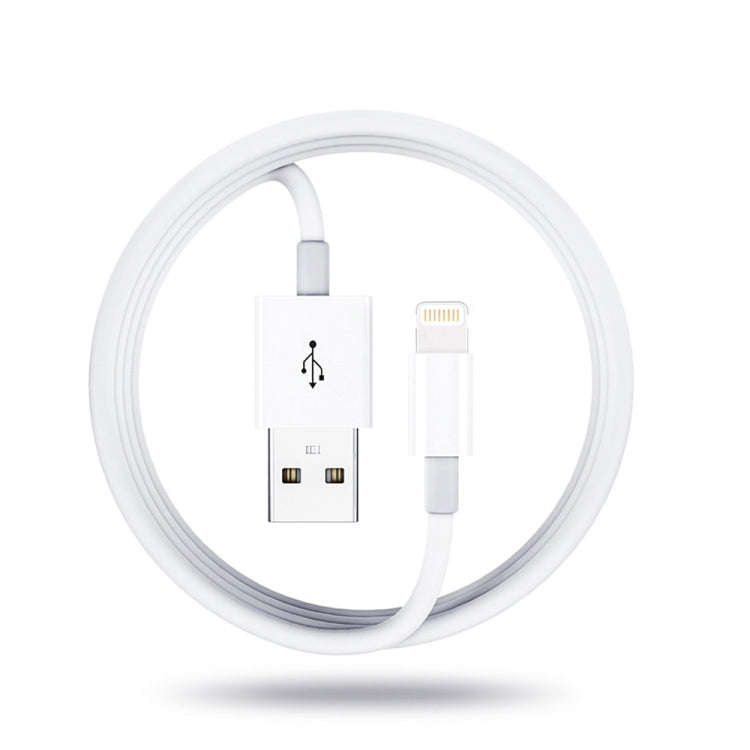 Qc3.0 Dual USB Car Charger + 8 Pin Fast Charging Line Car Charging Kit(White)