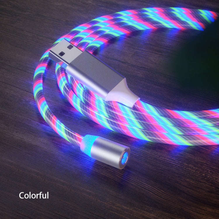 USB to 8 Pin Magnetic Suction Colorful Streamer Mobile Phone Charging  Cable, Length: 1m(Color Li...