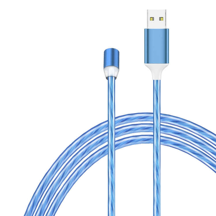 USB to 8 Pin Magnetic Suction Colorful Streamer Mobile Phone Charging  Cable, Length: 1m(Blue Light)