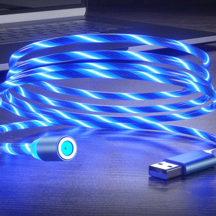 USB to 8 Pin Magnetic Suction Colorful Streamer Mobile Phone Charging  Cable, Length: 1m(Blue Light)