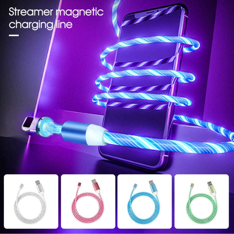 USB to 8 Pin Magnetic Suction Colorful Streamer Mobile Phone Charging  Cable, Length: 1m(Blue Light)