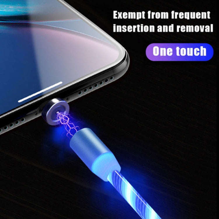 USB to 8 Pin Magnetic Suction Colorful Streamer Mobile Phone Charging  Cable, Length: 1m(Blue Light)