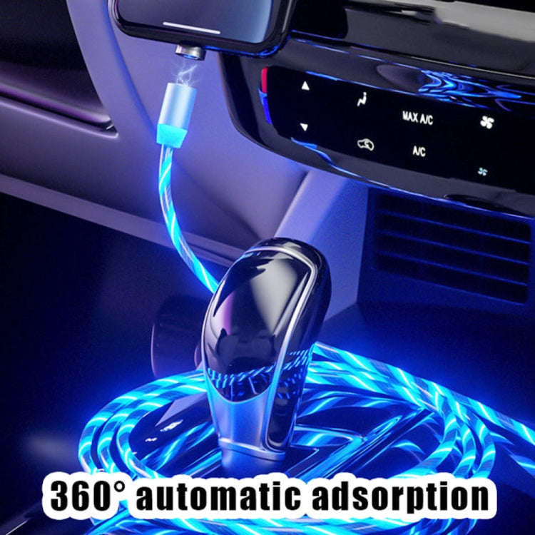 USB to 8 Pin Magnetic Suction Colorful Streamer Mobile Phone Charging  Cable, Length: 1m(Blue Light)