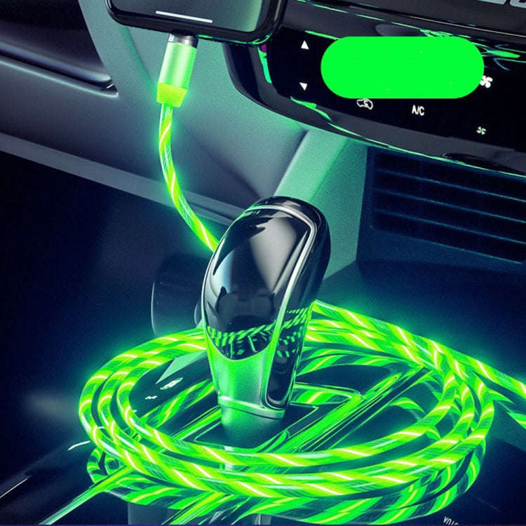 USB to 8 Pin Magnetic Suction Colorful Streamer Mobile Phone Charging  Cable, Length: 1m(Green Li...