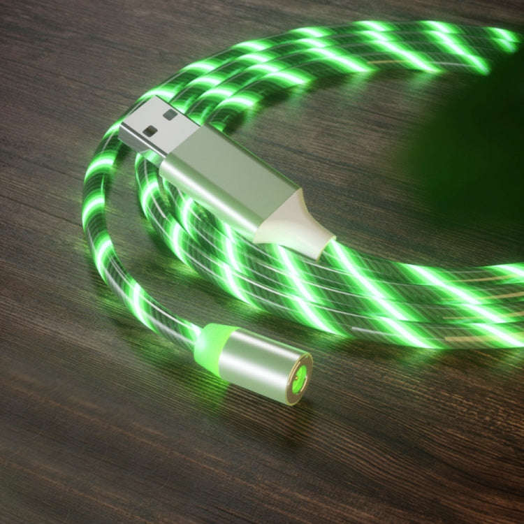 USB to 8 Pin Magnetic Suction Colorful Streamer Mobile Phone Charging  Cable, Length: 1m(Green Li...