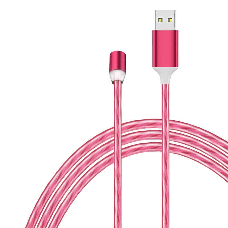 USB to 8 Pin Magnetic Suction Colorful Streamer Mobile Phone Charging  Cable, Length: 1m(Red Light)