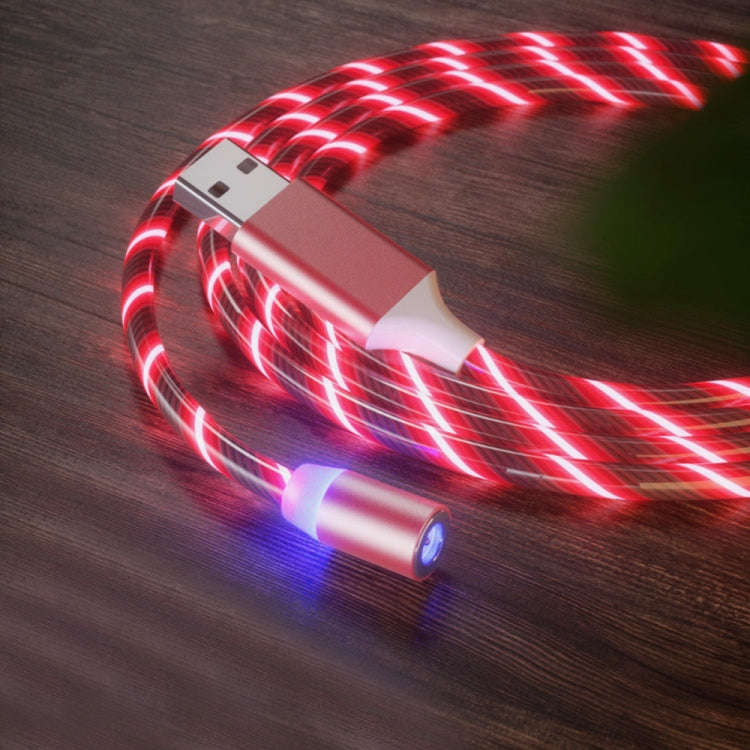 USB to 8 Pin Magnetic Suction Colorful Streamer Mobile Phone Charging  Cable, Length: 1m(Red Light)