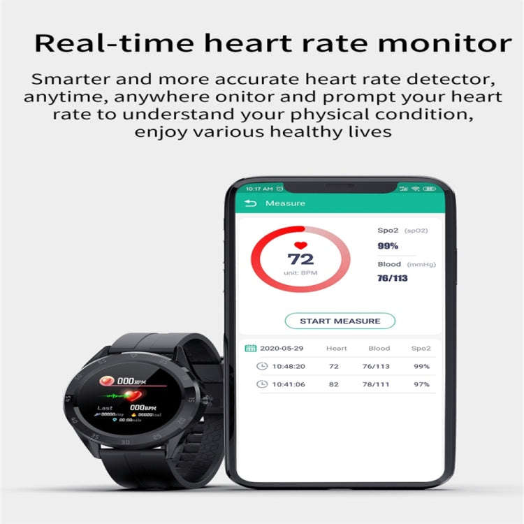 Y10 1.54inch Color Screen Smart Watch IP68 Waterproof,Support Heart Rate Monitoring/Blood Pressur...